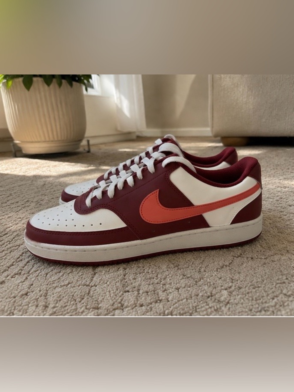Nike Wmns Court Vision Lo P NBK Team Red White Adobe Women Casual IM1652-601